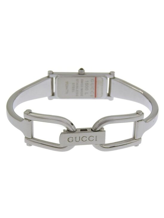 Gucci Stainless Steel Quartz Analog Display Black Dial Watch